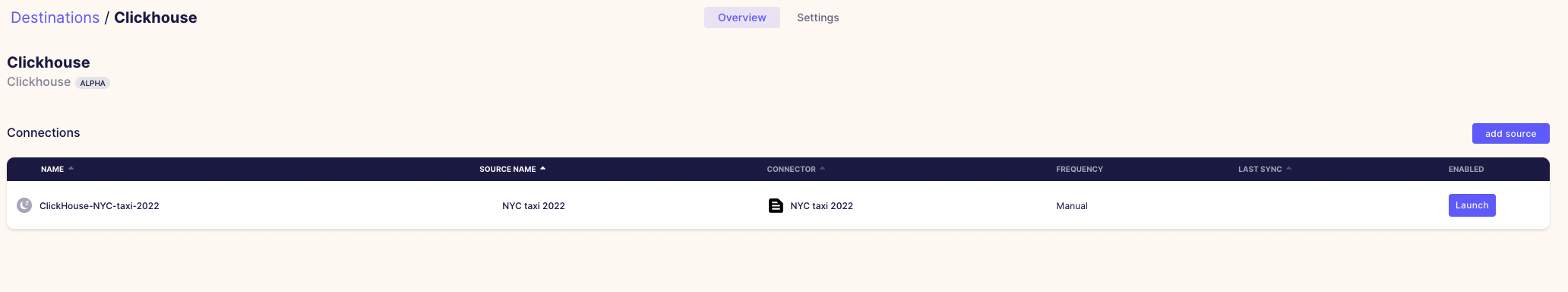 «Sync now» в Airbyte
